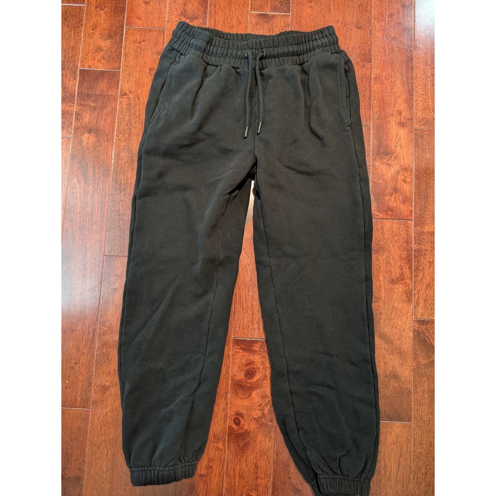 Quince 100% Organic Cotton Heavyweight Fleece Boyfriend Sweatpants Small Black